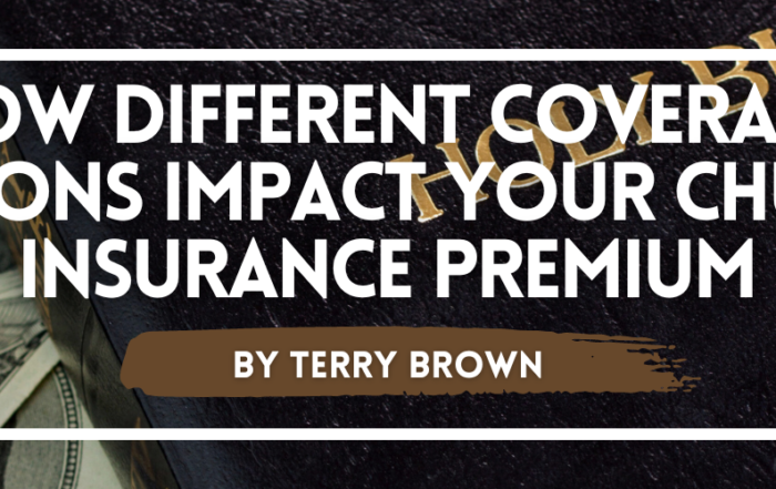 Bible and money illustrating the impact of different coverage options on church insurance premiums by Terry Brown