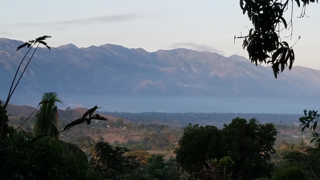 Haiti landscape with mountains in 2017.