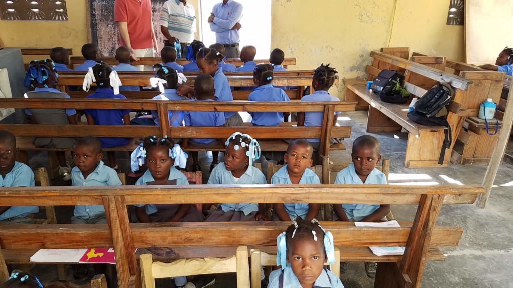 Children inside school in Haiti.